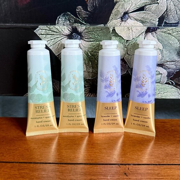 NEW 4-Pc Hand Cream 1oz Each 2 Eucalyptus Spearmint & 2 Lavender Vanilla BBW - Picture 1 of 3